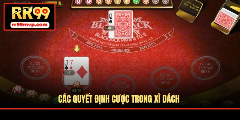 Các quyết định cược trong Xì Dách